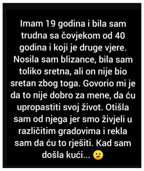 Imala je samo 19 godina kada je saznala da čeka blizance: veza sa muškarcem od 40 godina donijela joj je odluku koju nije mogla lako donijeti - featured image Imala je samo 19 godina kada je saznala da čeka blizance: veza sa muškarcem od 40 godina donijela joj je odluku koju nije mogla lako donijeti - featured image